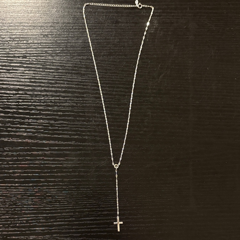 Silver necklace with Cross and CZ stone